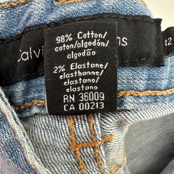 Calvin Klein Lean Bootcut Womens size 12 Medium Wash Blue Denim Jeans - Picture 3 of 4